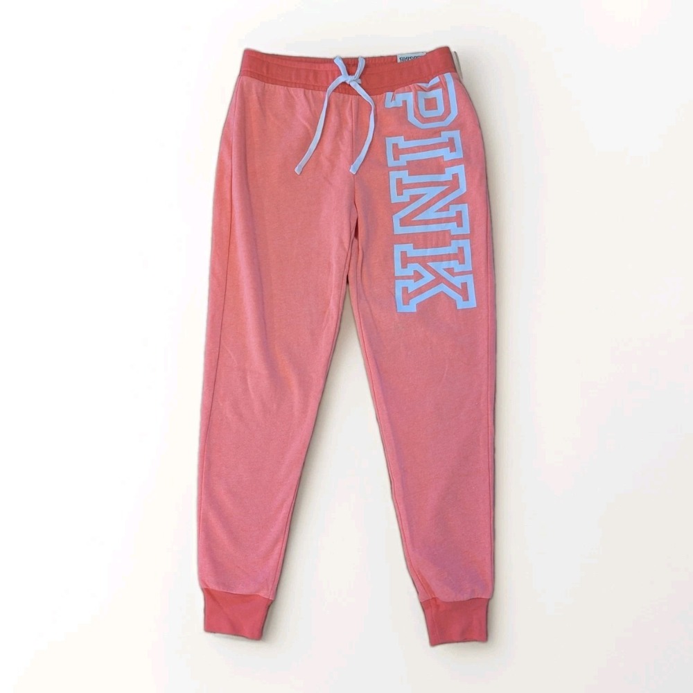 Victoria's Secret PINK Classic Jogger Pant Sweatpants Pink Coral White Logo XS